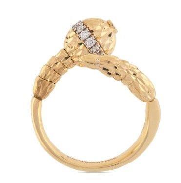 18ky Ophidian Ring with Diamonds