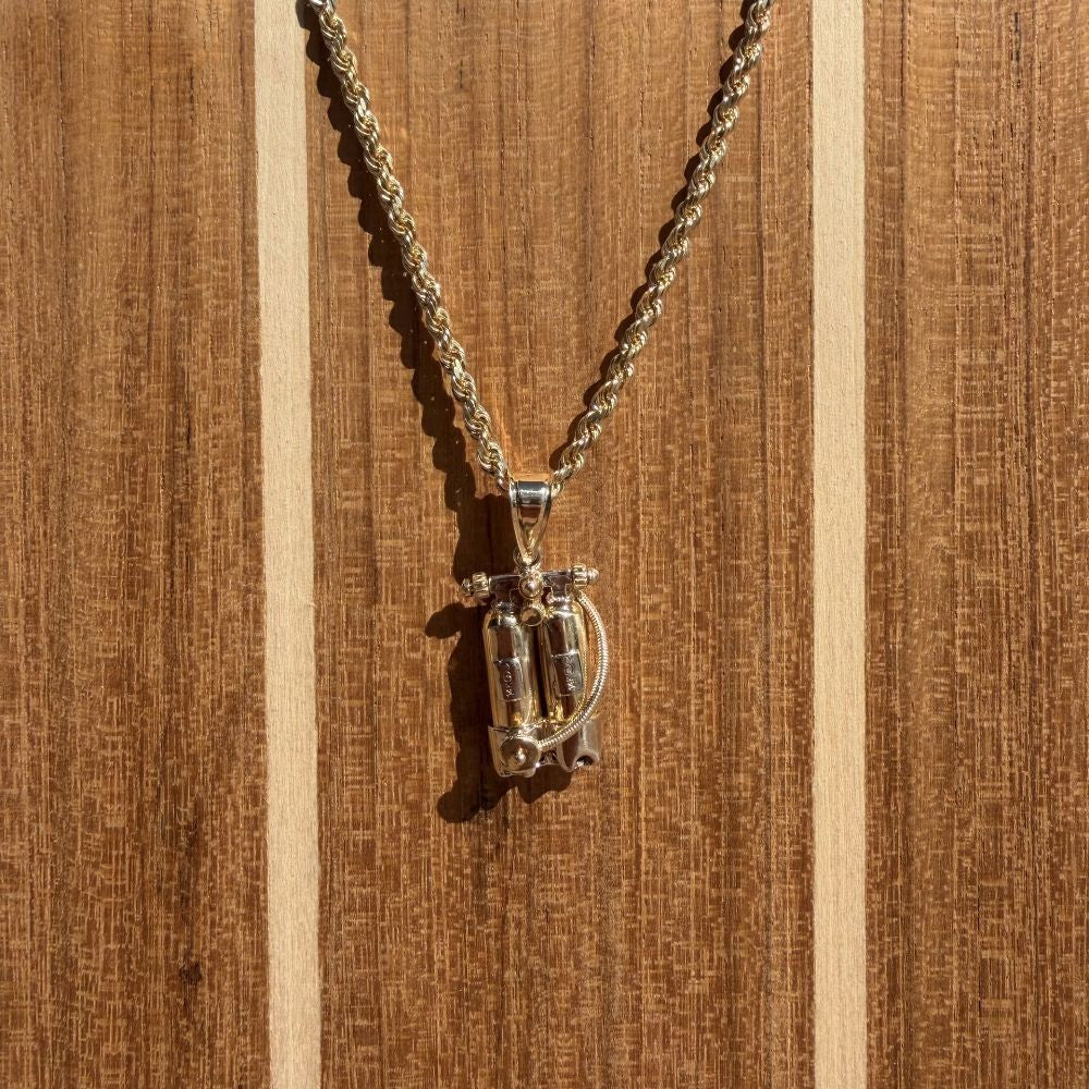 14k Dive Tank Pendant