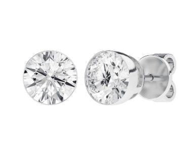 3.09ctw Lab Grown Diamond Bezel Studs