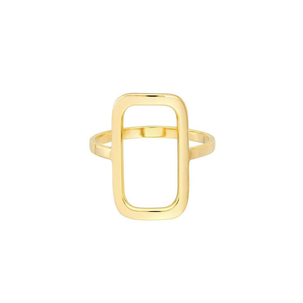 14ky Rectangular Frame Polished Ring