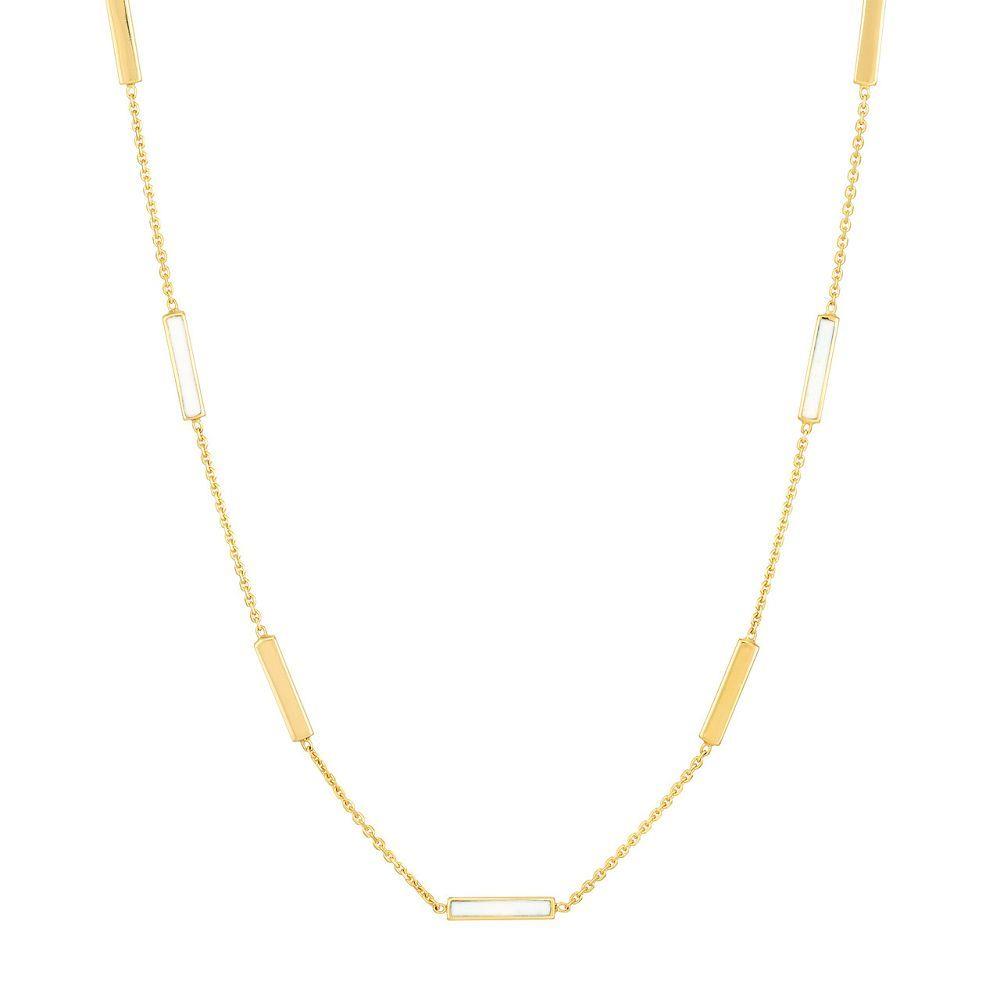 14ky White Enamel Bar Necklace