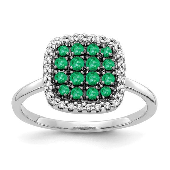 14kw Emerald Diamond Fashion Ring