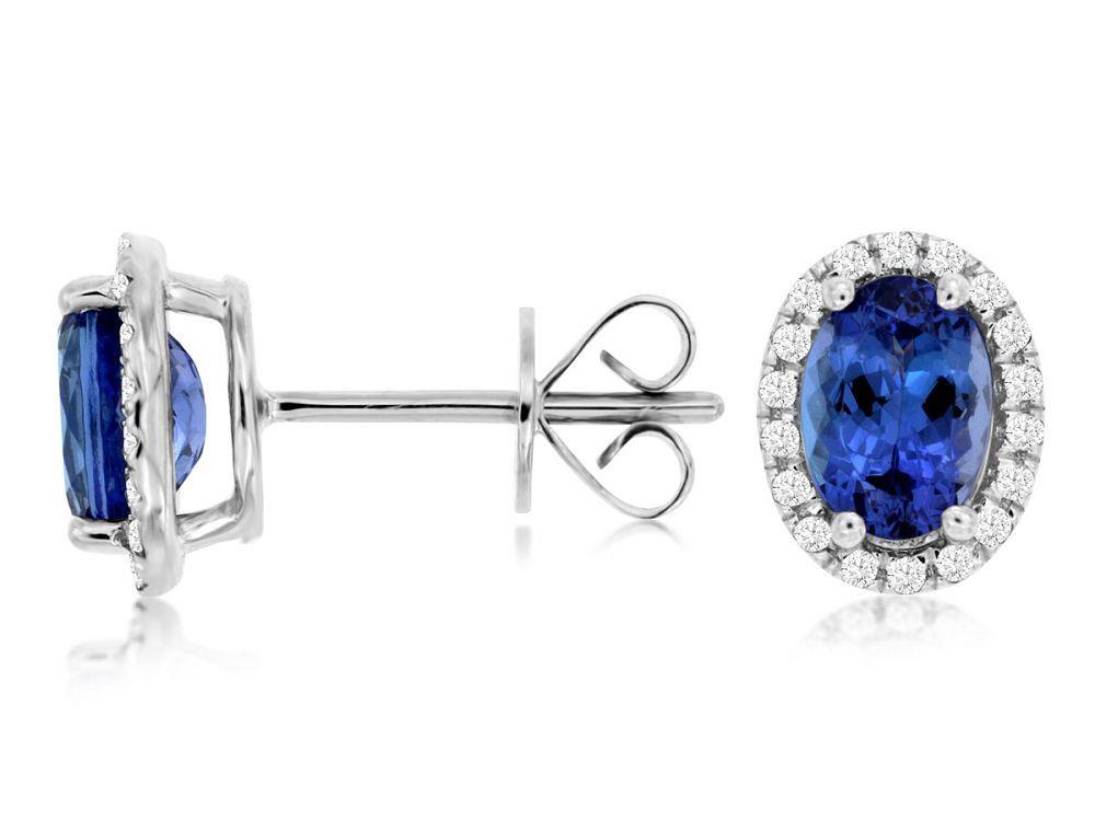 14kw Diamond Tanzanite Earrings