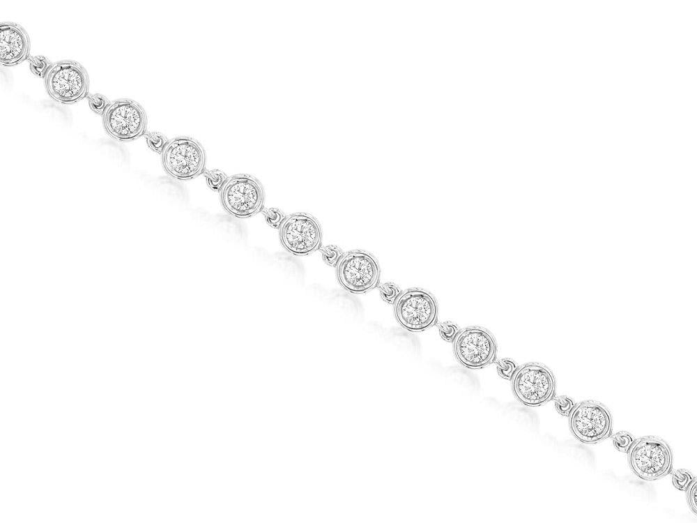 14kw 2ctw Bezel Set Diamond Bracelet