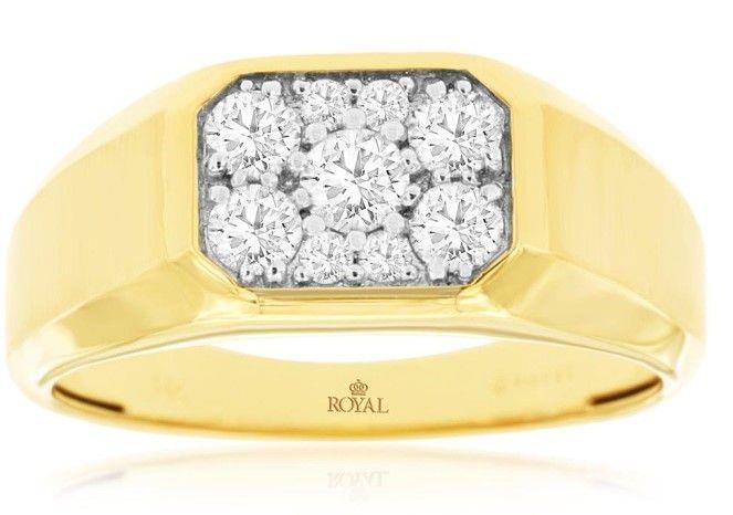 14ky Men's Diamond Ring .63ctw