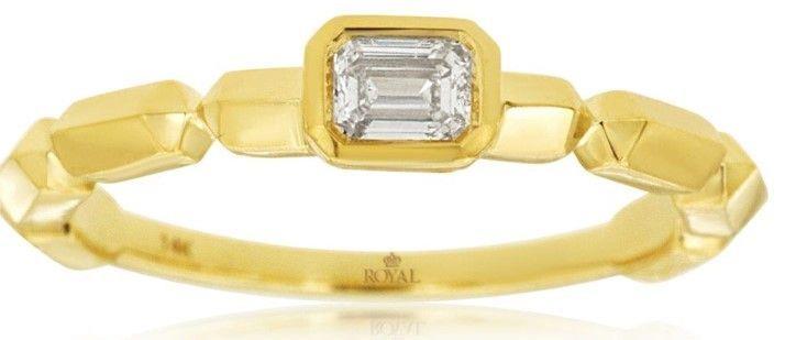 14ky Emerald Cut Diamond Fashion Ring