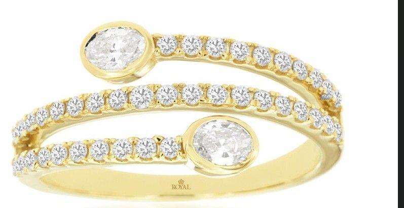 14yg Diamond Fashion Bypass Ring
