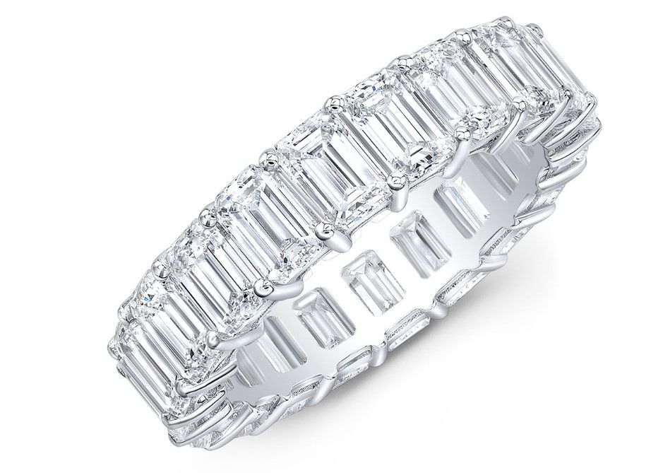 5.93ct Emerald Cut Diamond Eternity Band