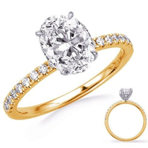 14K YG Hidden Halo Setting .35ctw