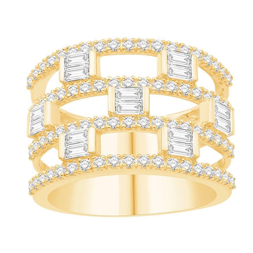 14ky Ladies Baguette Diamond Ring