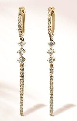 14ky Fancy Diamond Drop Earrings