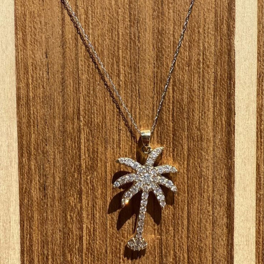 14kt Diamond Palm Tree Pendant