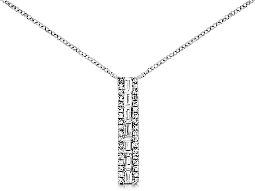 14kw Diamond Bar Necklace