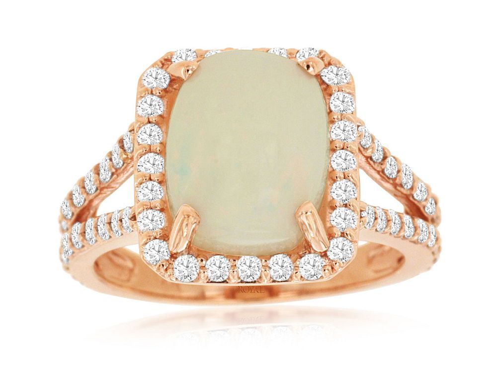 14kr Opal Diamond Ring