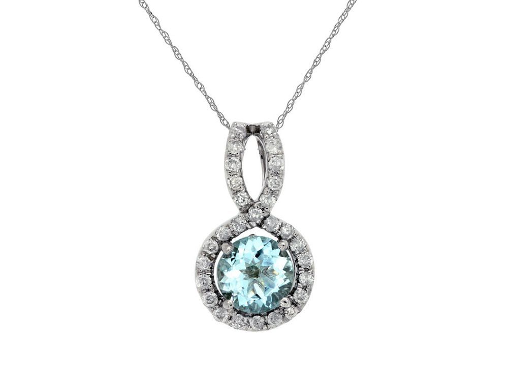 .75 ct AQ .20 ct Dia