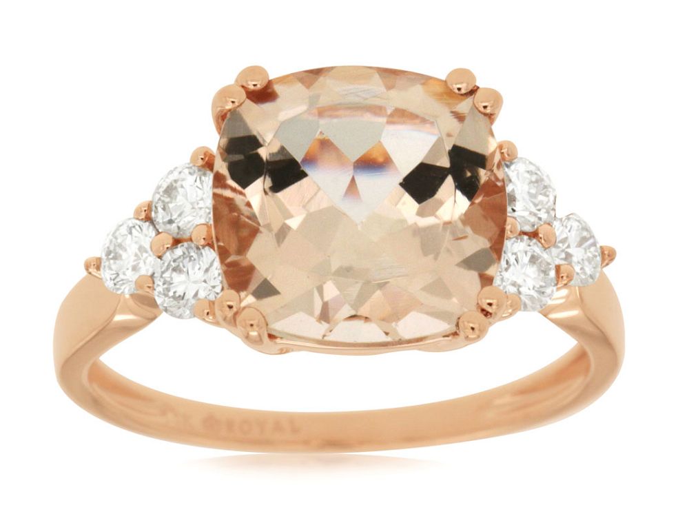 3.50CT MORGANITE AND DIA RING