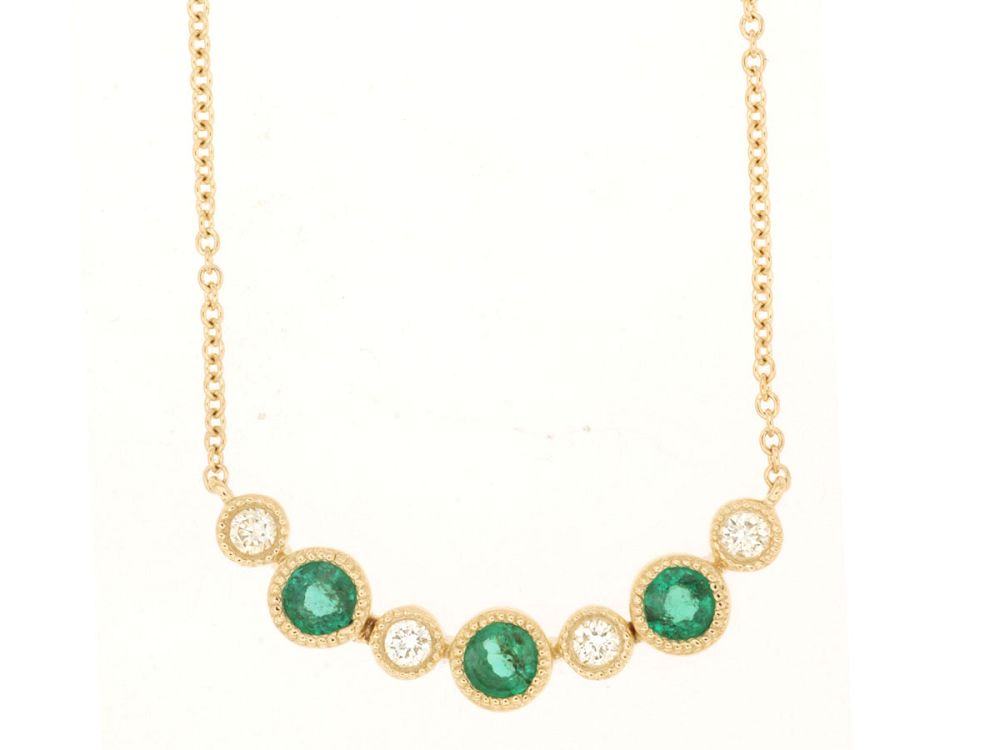 Emerald & Diamond Curve Pendant