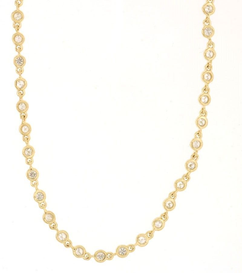 Bezel Set Diamond Necklace
