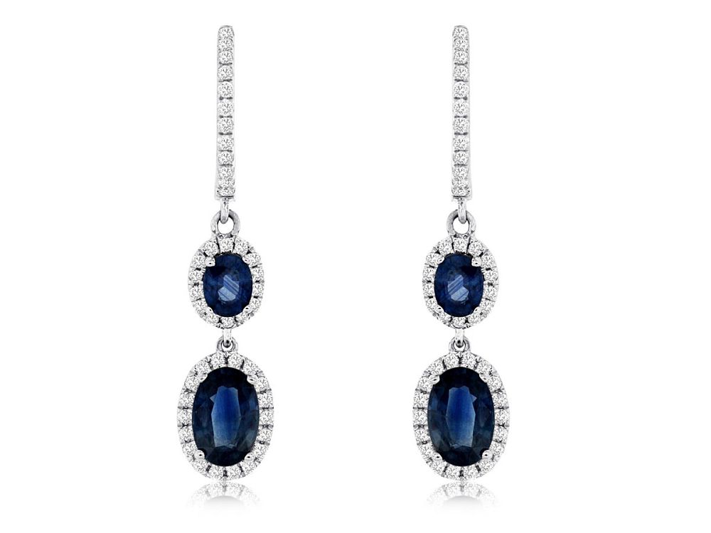 Oval Sapphire & Diamond Dangle