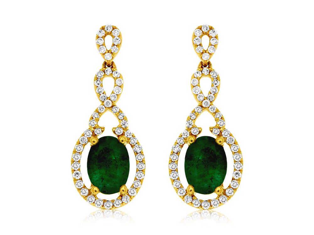 Emerald & Diamond Drop Earring