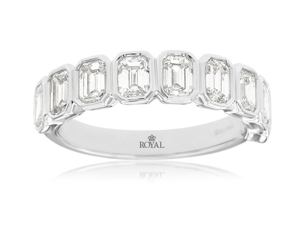 Bezel Set Emerald Cut Band