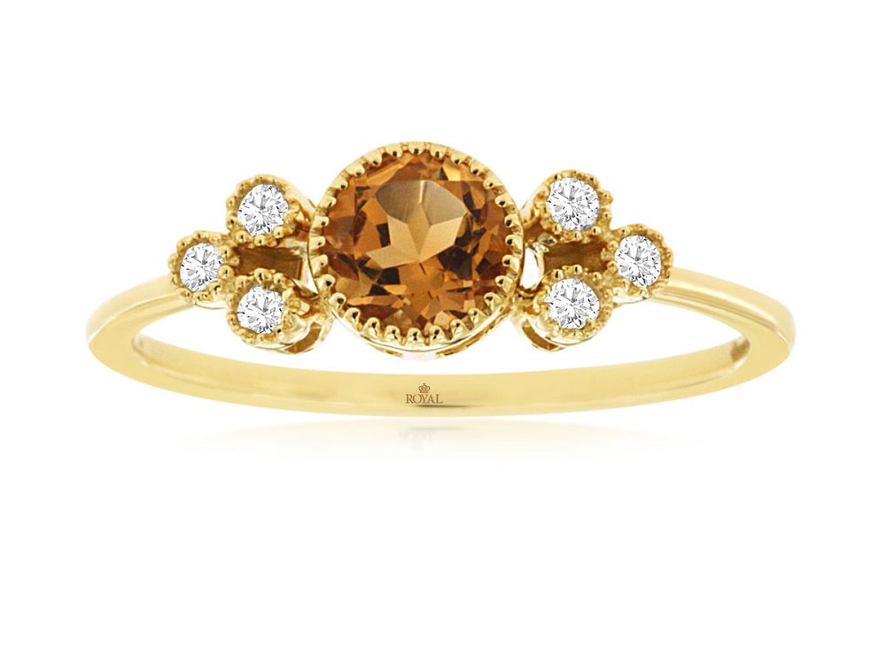 Citrine & Diamond Ring