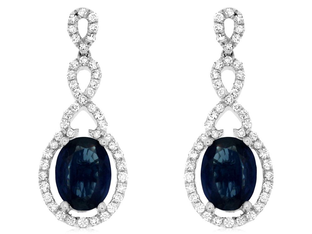 Sapphire & Diamond Drop Earring