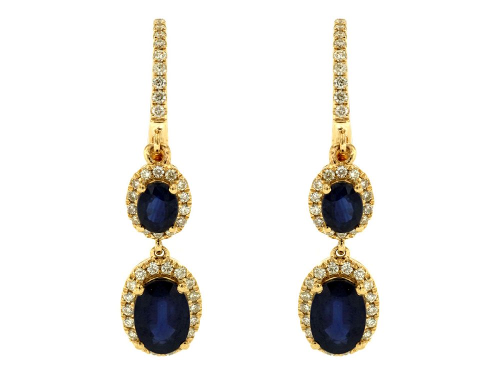 Two Sapphire & Diamond Dangle