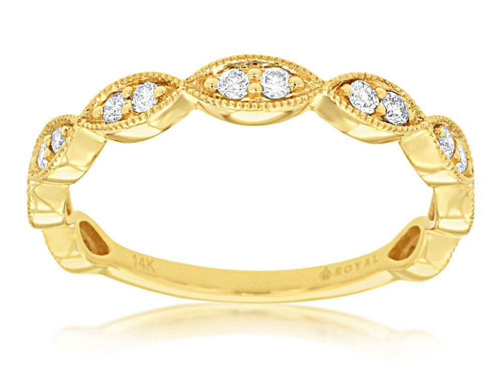 0.25ctw Scalloped Stackable Rg