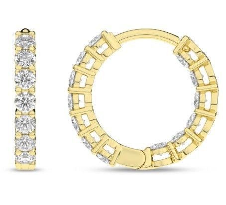 14ky 1ctw Inside Out Lab Grown Diamond Hoops
