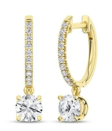 2.04ctw Lab Grown Diamond Dangle Hoop