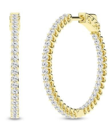 2ctw 14ky Lab Grown Diamond Inside Out Hoops