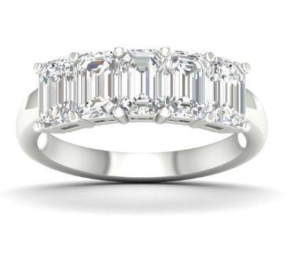 2.00ctw Lab Grown Emerald Cut Diamond Band