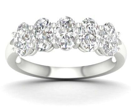 2.00ctw Oval Lab Grown Diamond 5 Stone Band
