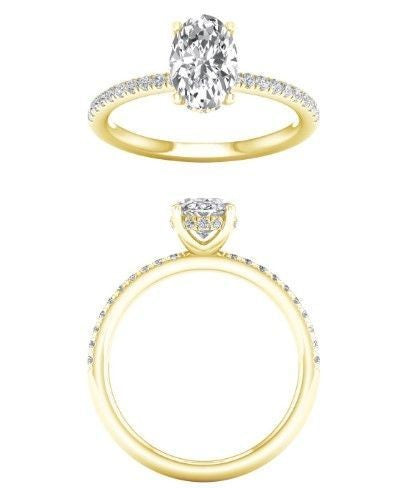 2.09ct Lab Grown Oval Diamond Ring 14ky