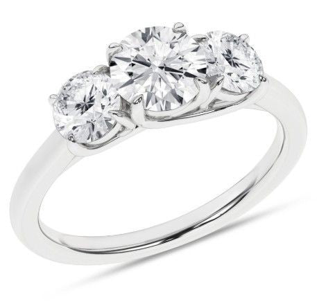 2.18ctw Lab Grown 3 Stone Ring