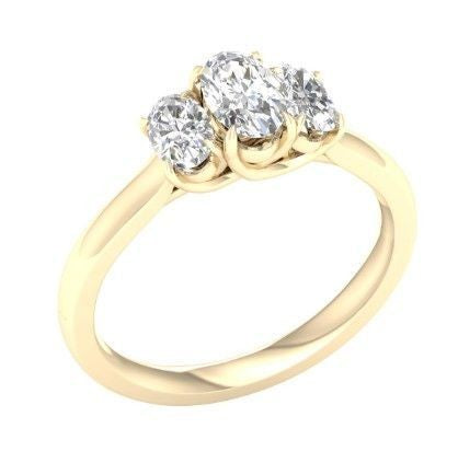 2.06ctw Three Oval Lab Grown Diamond Ring