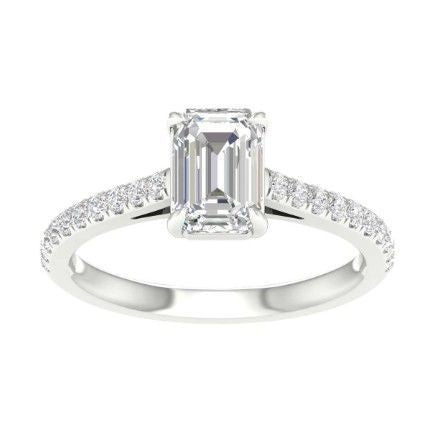 1ct Lab Grown Emerald Cut Diamond Ring