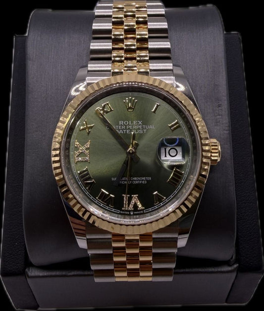 36mm Datejust Green Roman