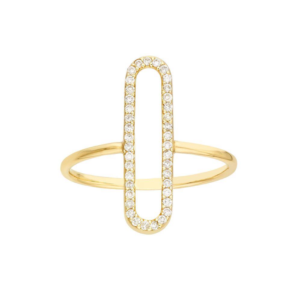 14ky Diamond Paperclip Ring