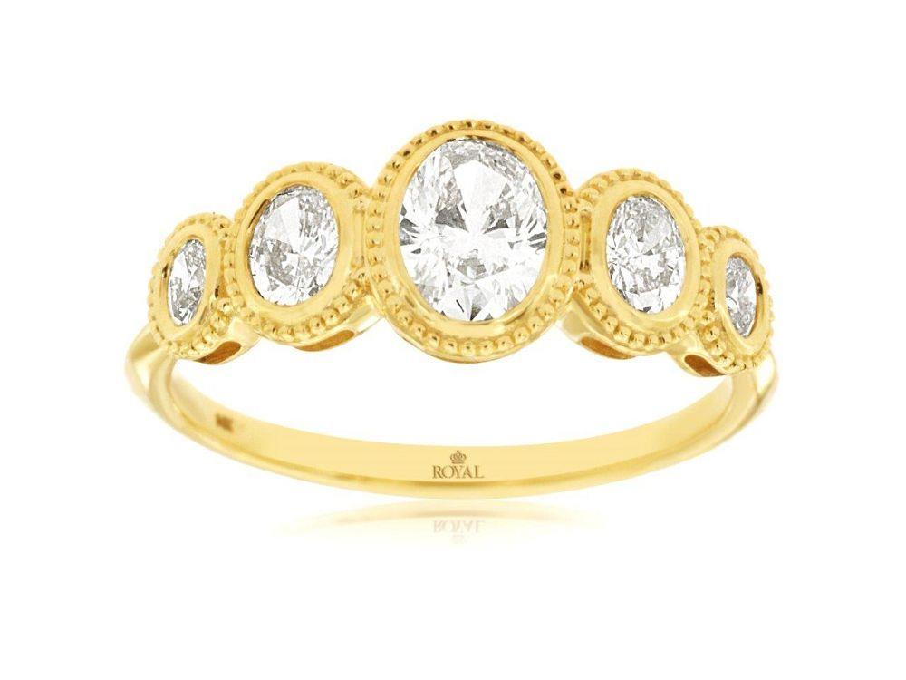 14ky Oval Bezel Ring .85ctw