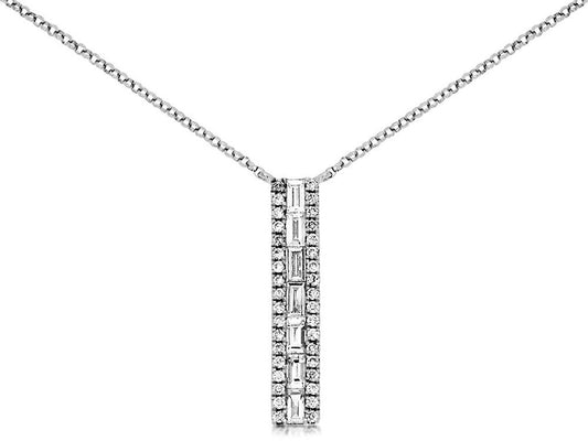 14kw Diamond Bar Necklace