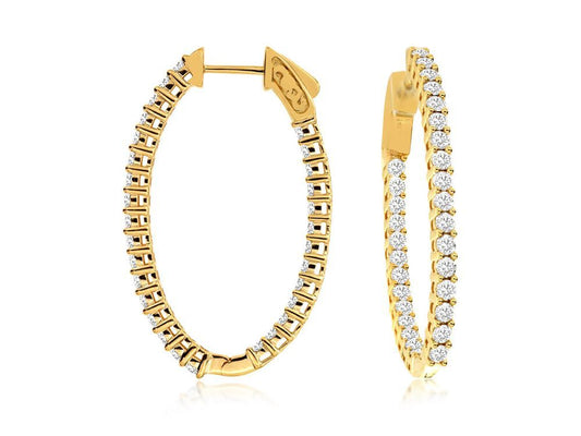 2ct 14ky Diamond Hoops