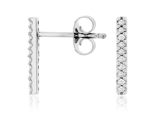 14kw Diamond Bar Earring