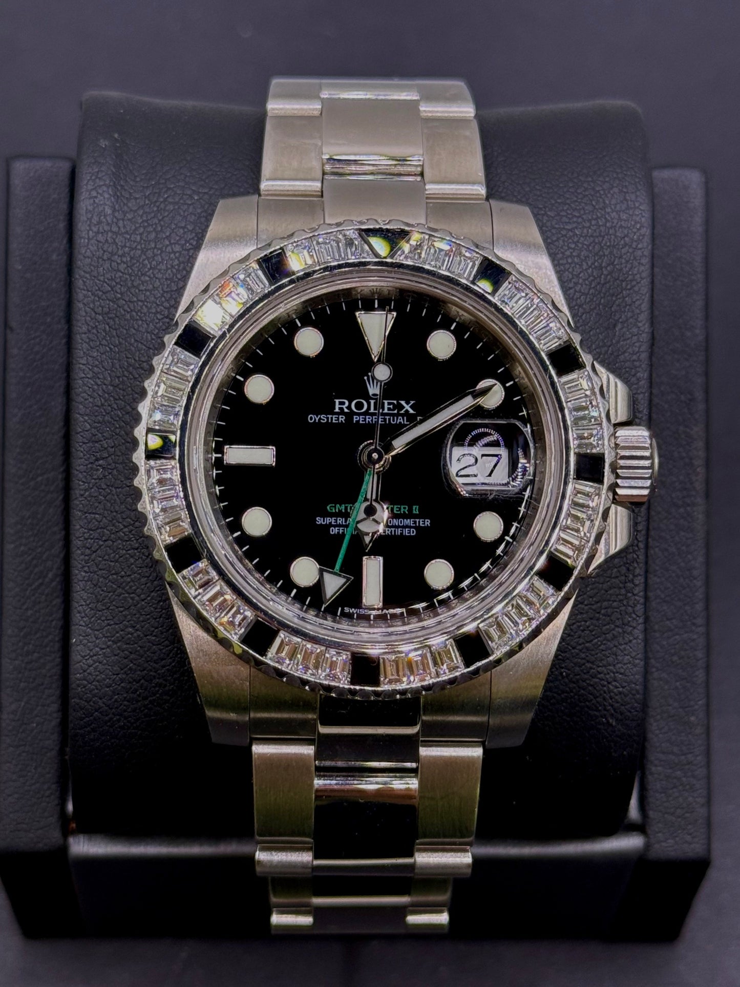 Rolex GMT II Custom Dia/Black Bezel