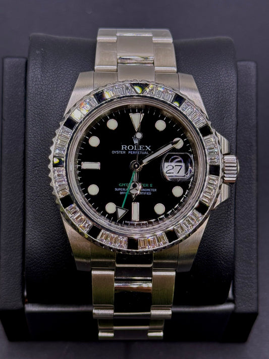 Rolex GMT II Custom Dia/Black Bezel