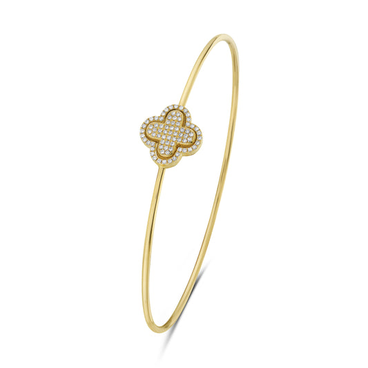 .24ctw 2-tone clover bangle