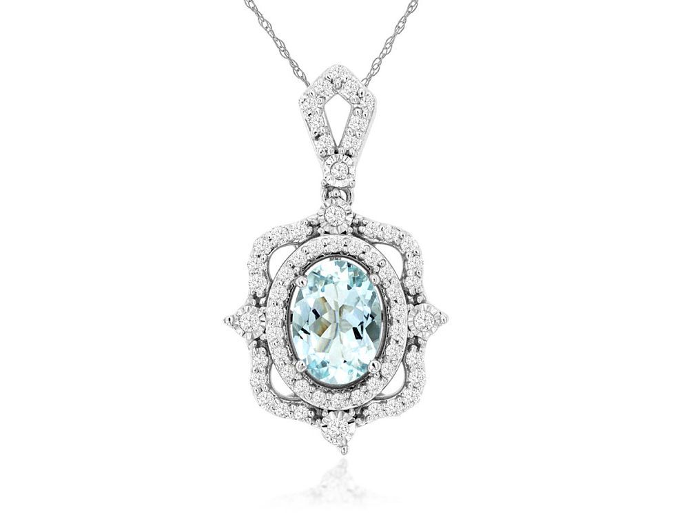 .68 ct AQ .25 ct Dia