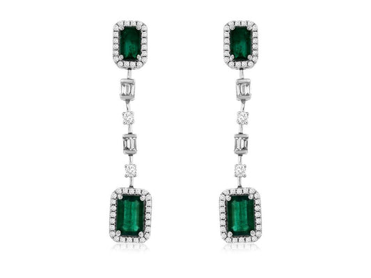 1.95ct EM/.32ct Dia Drop Ear.