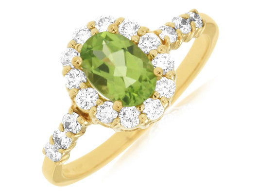 .85ct Peridot/.47ct Dia